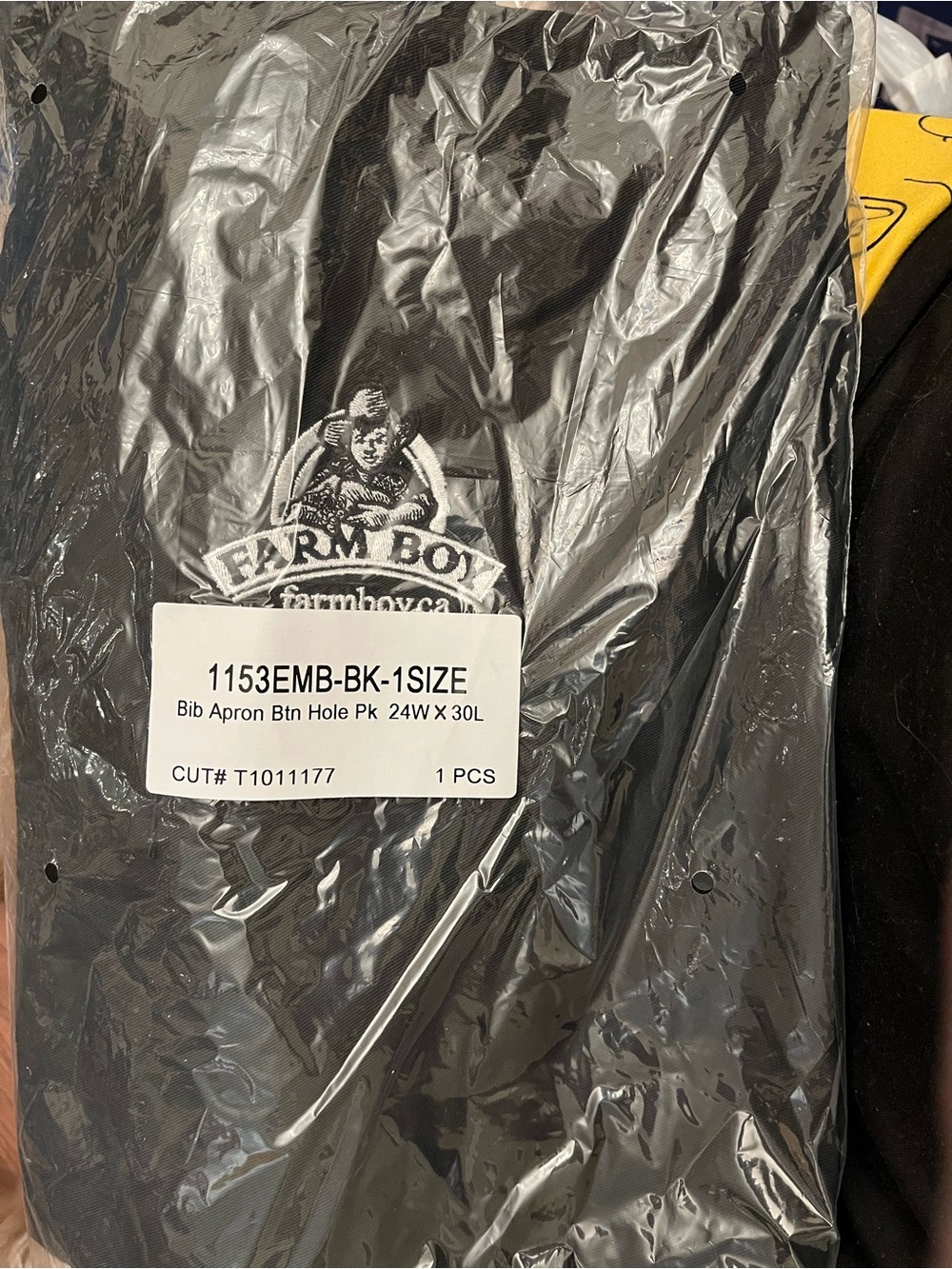 Farm Boy Black Bib Apron